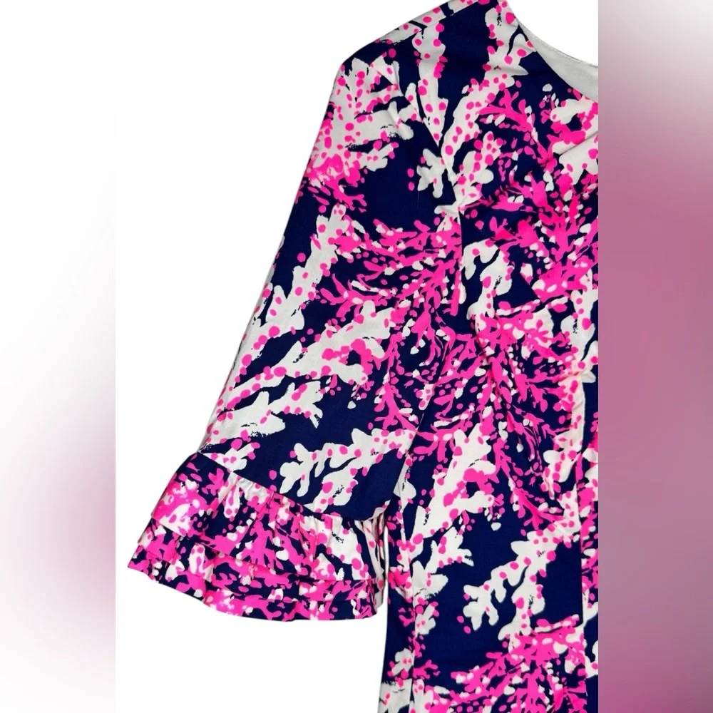 Lilly Pulitzer Fiesta Dress Nauti Navy Beyond the Sea Coral Print - Picture 3 of 10